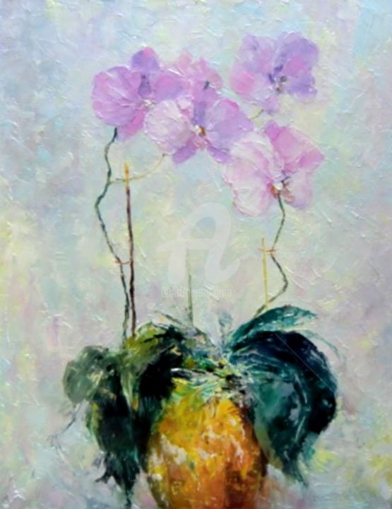 Peinture intitulée "Les orchidées" par Doubovik, Œuvre d'art originale