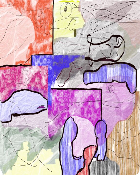 Grafika cyfrowa / sztuka generowana cyfrowo zatytułowany „Abstract Figures” autorstwa Skdigitalart, Oryginalna praca, Malars…