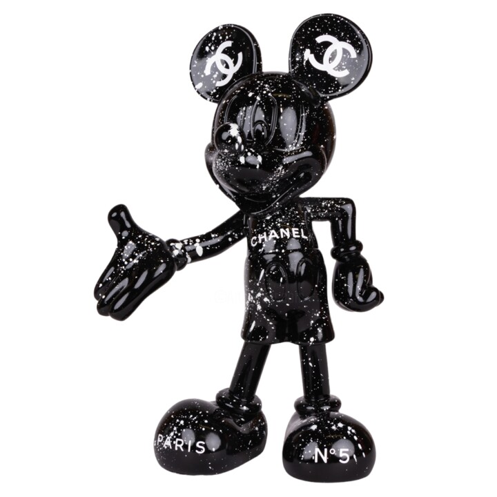 Sculpture titled "Mickey Love Chanel…" by Ske, Original Artwork, Resin