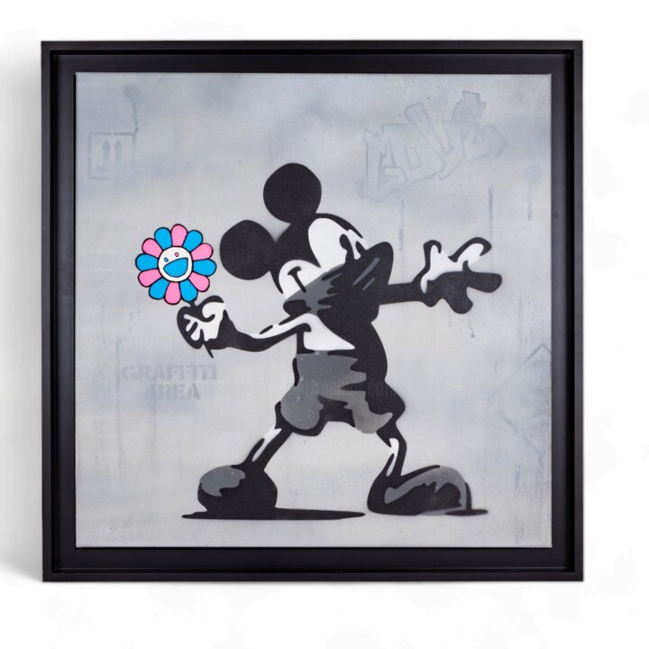 Painting titled "Mickey Spread Art -…" by Ske, Original Artwork, Acrylic Mounted on Wood Stretcher frame