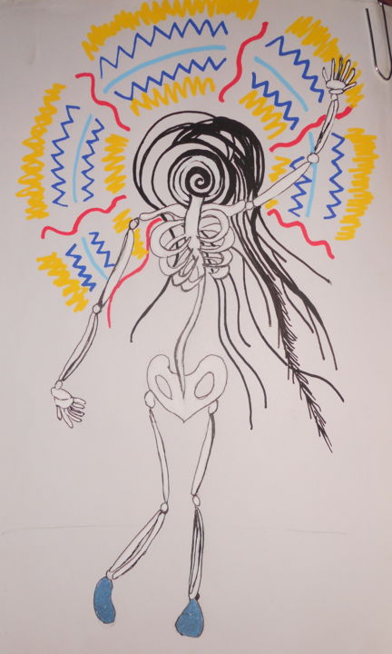 Картина под названием "bonnes vibrations" - Alexandra Acremen, Подлинное произведение искусства, Акрил