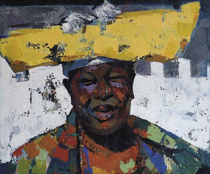 Pintura intitulada "afrikaanse vrouw" por Skender Balaj, Obras de arte originais