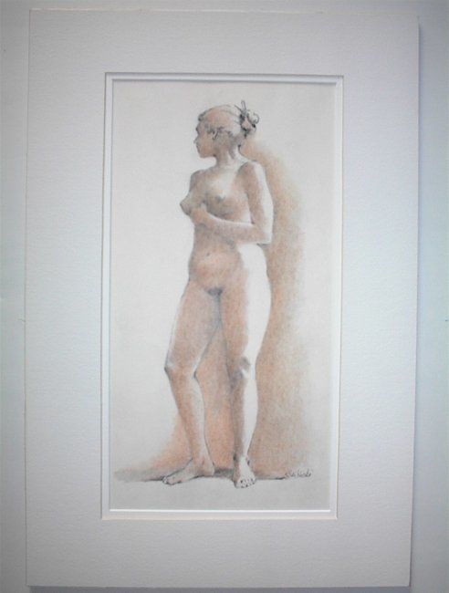Drawing titled "standing female nude" by Raymond Skibinski, Original Artwork