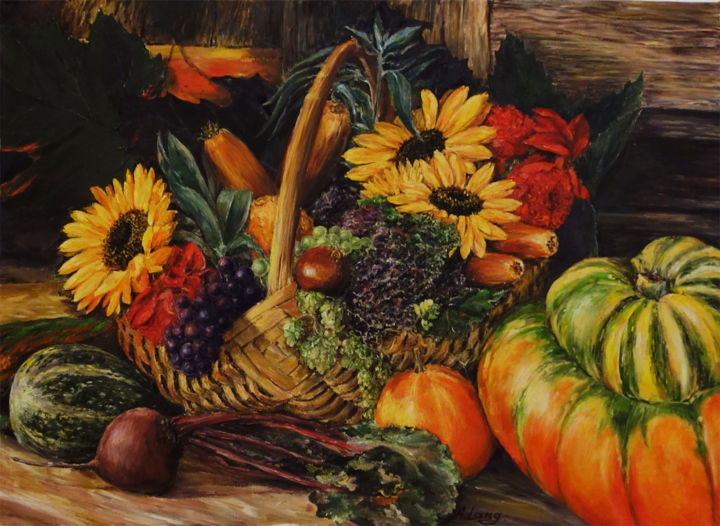 Pintura titulada "Geschenke des Herbs…" por Anna Lang, Obra de arte original, Oleo