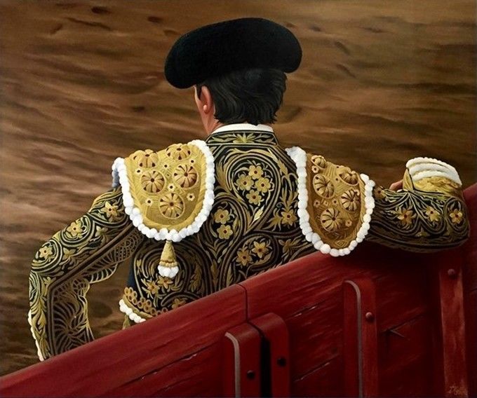 Pintura titulada "apoyado-en-la-barre…" por José Osorio, Obra de arte original