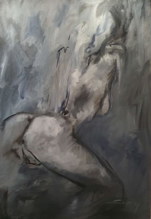 Картина под названием "nu #24" - Skipp Von Danzig, Подлинное произведение искусства, Масло