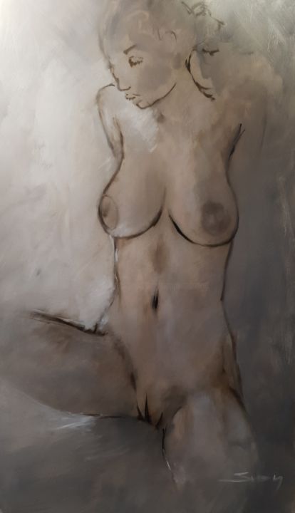 Картина под названием "nu #27" - Skipp Von Danzig, Подлинное произведение искусства, Масло