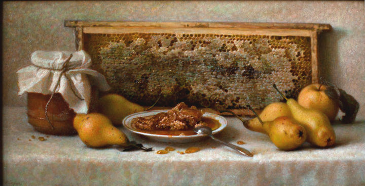 Painting titled "Honey" by Igor Skorikov, Original Artwork, Oil