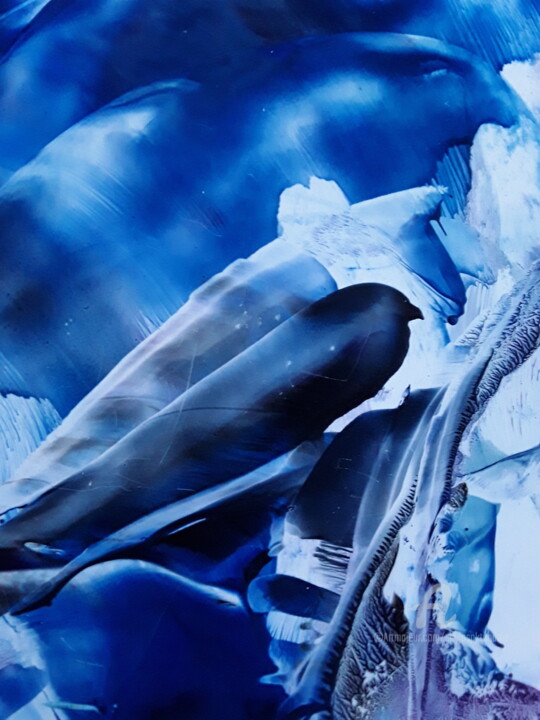 Arts numériques intitulée "Blue hawk" par Heather Prosser, Œuvre d'art originale, Peinture numérique