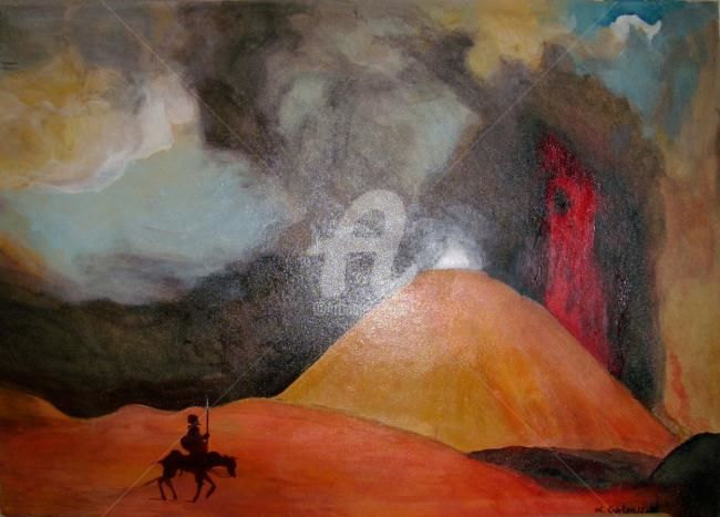 Peinture intitulée "Don Quichotte" par Skylart, Œuvre d'art originale, Acrylique
