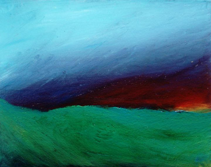 Painting titled "Sunset yesterday" by Anton White, Original Artwork, Oil