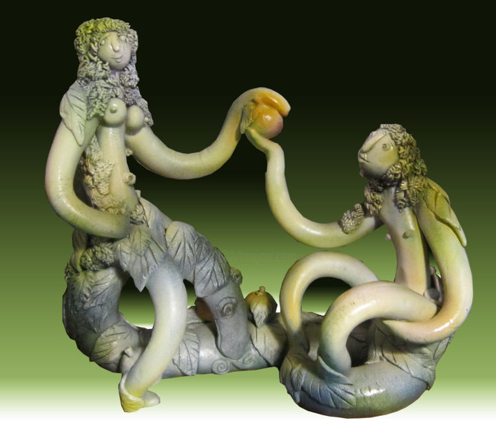 Sculpture titled "Искушение.jpg" by Roman Benderskiy, Original Artwork, Ceramics