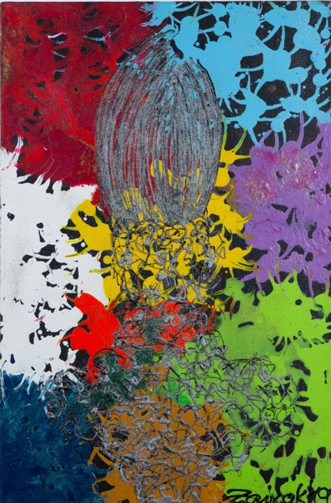 Painting titled "My multicolored and…" by Slava Zajmak, Original Artwork, Acrylic