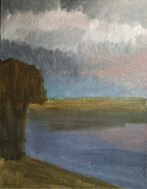 Painting titled "After a thunderstorm" by Vyacheslav Kostyuchenko, Original Artwork, Oil