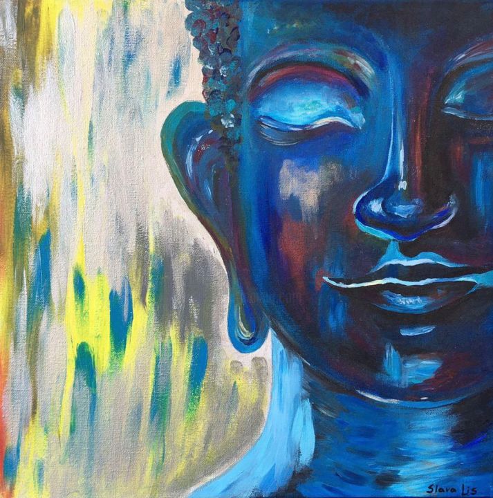 Картина под названием "BUDDHA" - Slava Lis, Подлинное произведение искусства, Акрил