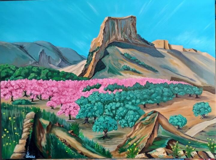 Painting titled "Spring in the mount…" by Irina Ibragimova, Original Artwork, Oil