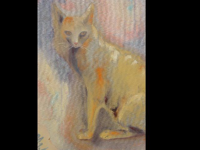 Painting titled "Hommage a Minou - P…" by Sandrine Lopez De Arias - Sla, Original Artwork