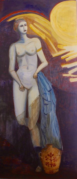 Painting titled "Aphrodite" by Isabelle Slempkes, Original Artwork, Tempera