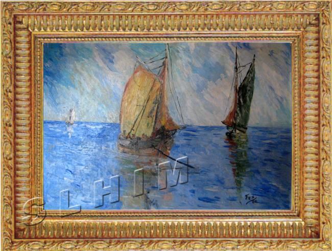 Painting titled "barcas" by Slhim, Original Artwork