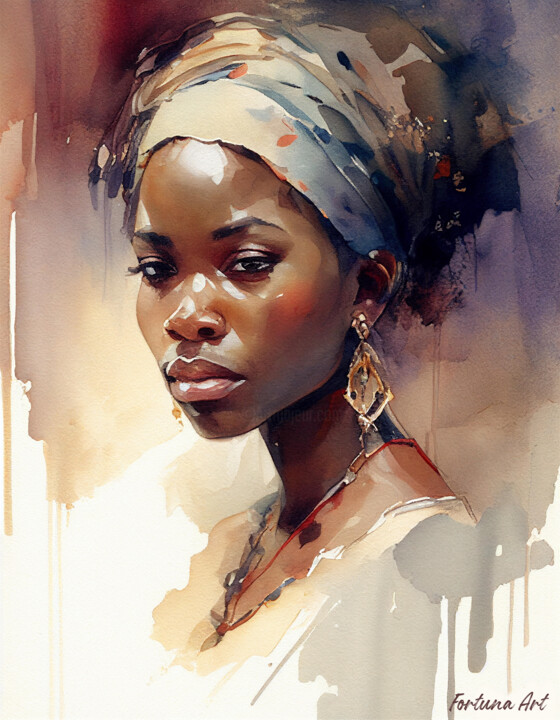 Arte digital titulada "Nigerian girl" por Dragica Micki Fortuna, Obra de arte original, Imagen generada por IA