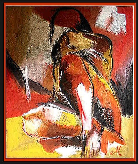 Painting titled "waiting" by Dragica Micki Fortuna, Original Artwork, Other