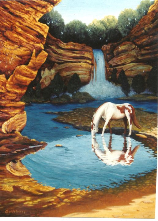 Painting titled "Canyon Del Oro" by Robert Goldsberry, Original Artwork, Oil