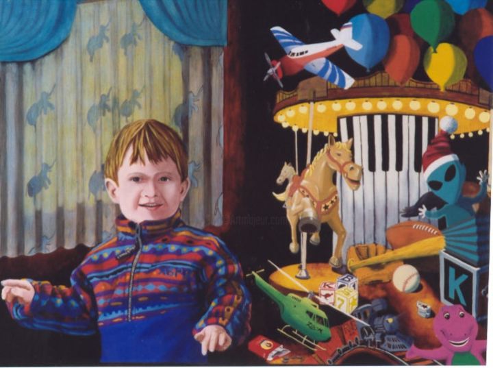 Painting titled "Kyle's World" by Robert Goldsberry, Original Artwork, Oil