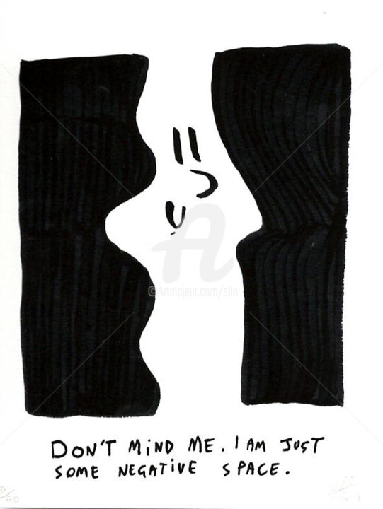 Σχέδιο με τίτλο "Don't Mind Me" από Slin, Αυθεντικά έργα τέχνης, Μαρκαδόρος