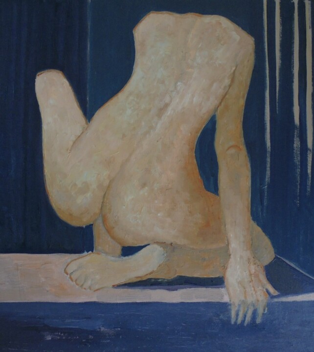 Painting titled "Nude in the Room" by Sloba Pajkovic, Original Artwork, Oil