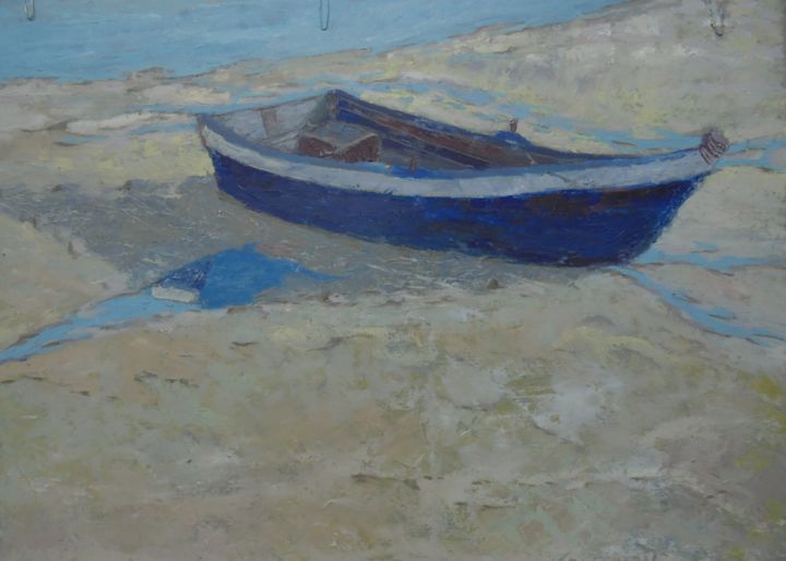 Painting titled "Boat IV" by Sloba Pajkovic, Original Art, Oil