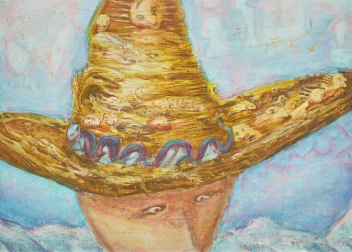 Schilderij getiteld "Sombrero" door Slobodan Loncarevic, Origineel Kunstwerk, Acryl