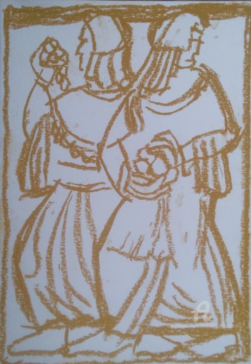 Drawing titled ""Munze konza" Dixne…" by Spaki, Original Art, Pastel