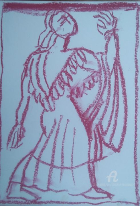 Drawing titled ""Munze konza" Dixhu…" by Spaki, Original Art, Pastel