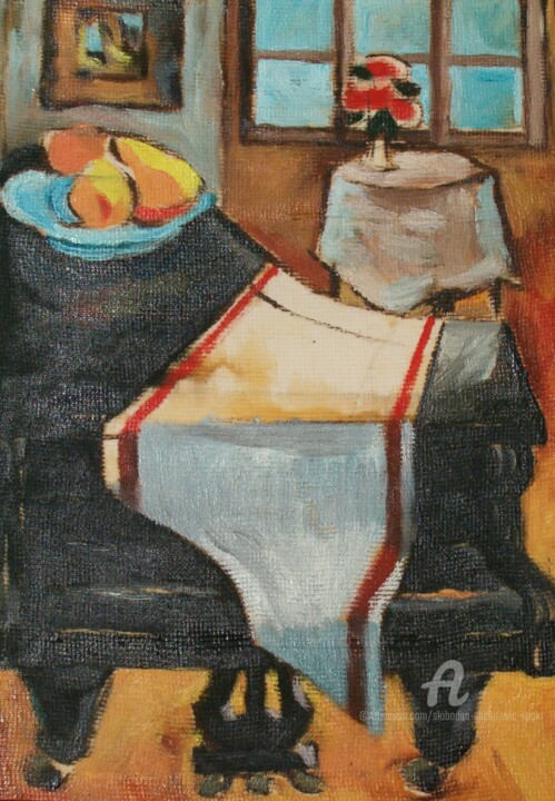 Painting titled "Piano " Tchapka"" by Slobodan Spasojevic (Spaki), Original Artwork