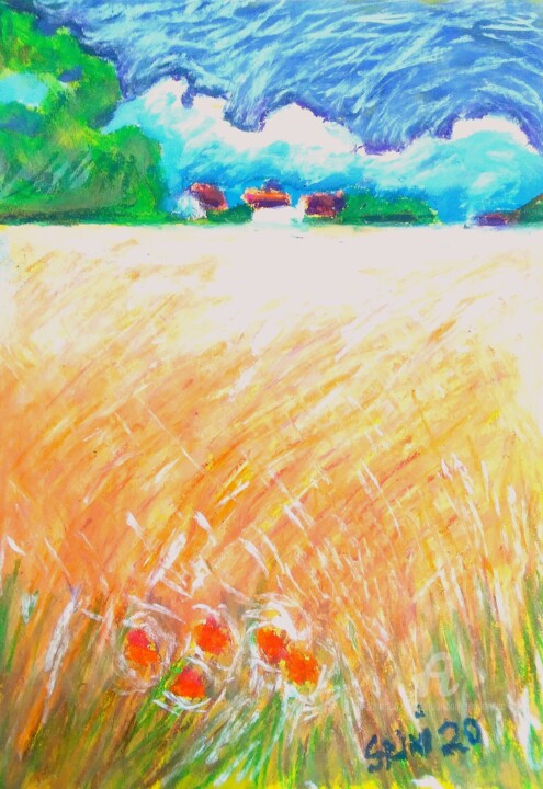 Peinture intitulée "Un simple paysage r…" par Slobodan Spasojevic (Spaki), Œuvre d'art originale, Huile
