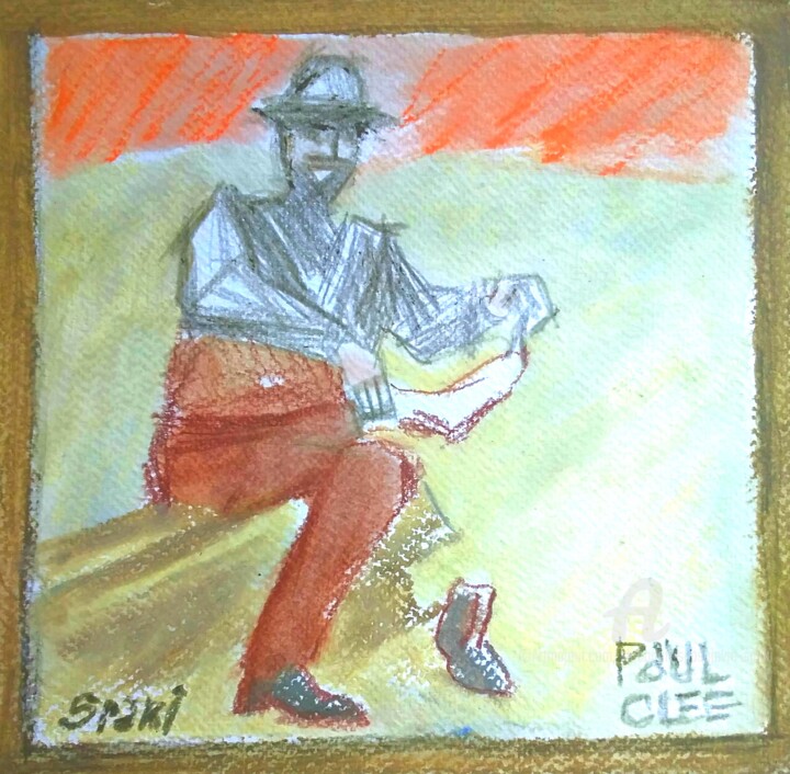 Peinture intitulée "Paul Clee avec ie s…" par Slobodan Spasojevic (Spaki), Œuvre d'art originale, Pastel