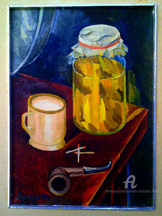 Painting titled "Le miel, le lait et…" by Slobodan Spasojevic (Spaki), Original Artwork, Oil