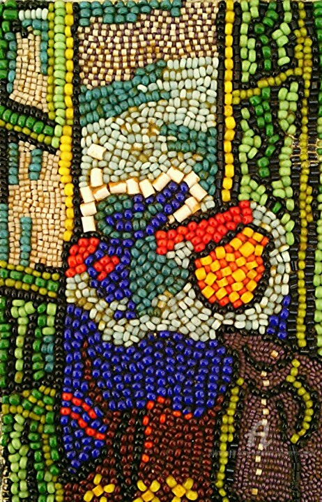Sculpture titled "Le nature morte sur…" by Slobodan Spasojevic (Spaki), Original Artwork, Mosaic