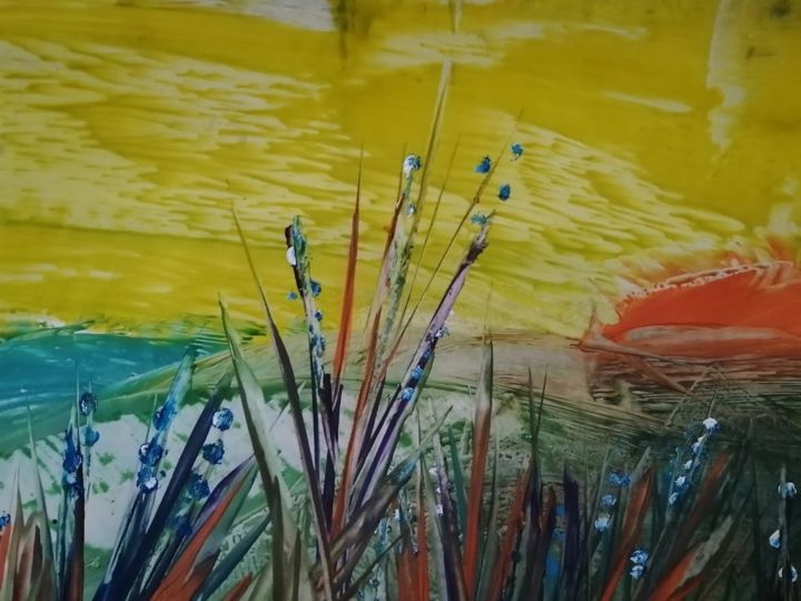 Painting titled "Priroda6" by Slobodanka Ivancevic, Original Art, Encaustic