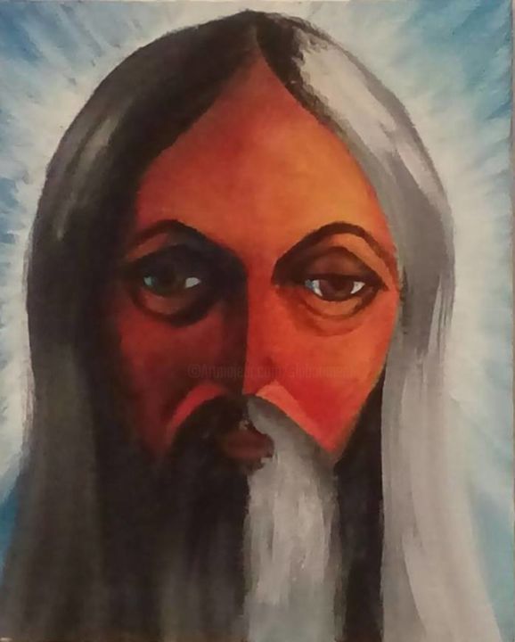 Painting titled ""Jésus"" by Aleksandra Mizula, Original Artwork, Acrylic