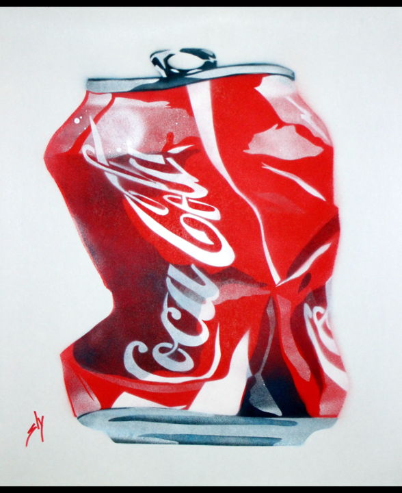 Pittura intitolato "crushed coke" da Sly Art, Opera d'arte originale, Acrilico
