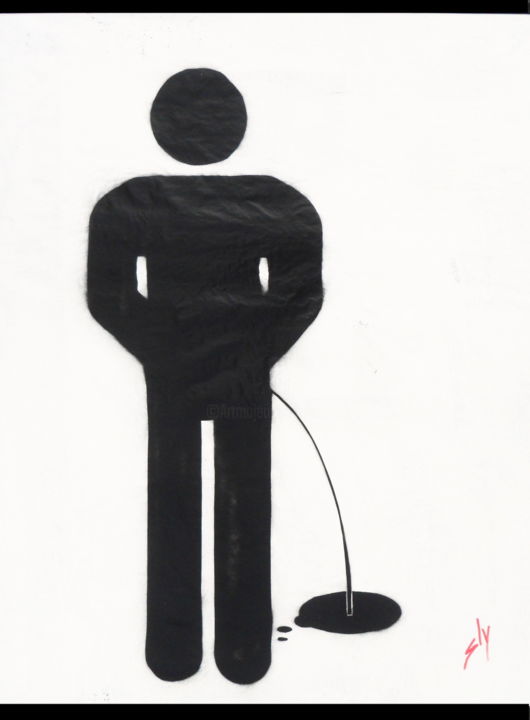 Peinture intitulée "Pissman (on plain p…" par Sly Art, Œuvre d'art originale, Acrylique