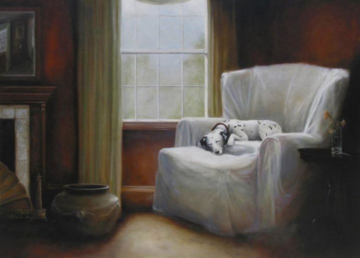 Pintura intitulada "Afternoon Nap" por Sm Violano, Obras de arte originais