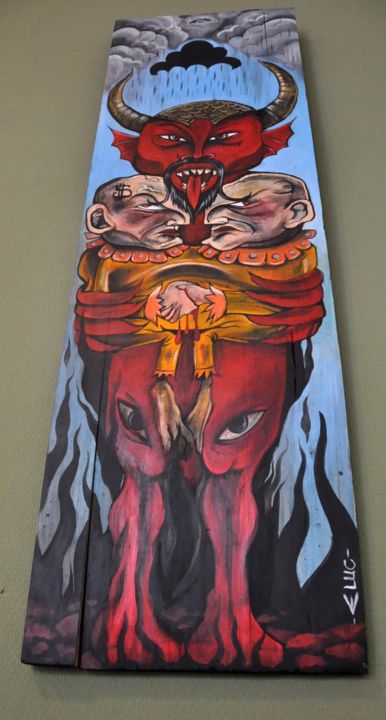 Peinture intitulée "Le diable et les fr…" par Emmanuel Luc, Œuvre d'art originale