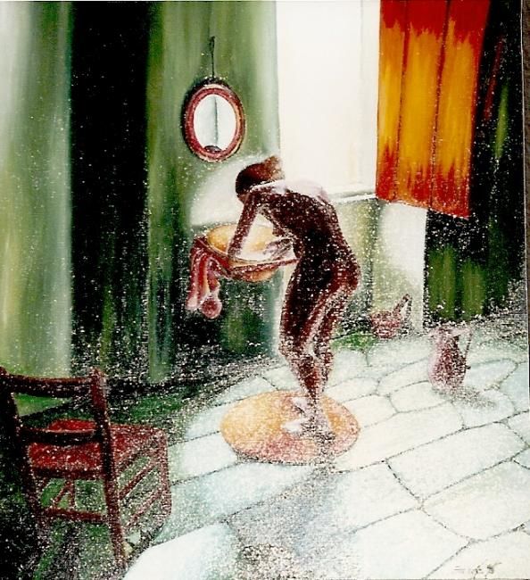 Peinture intitulée "La toilette" par Isabelle Smadja, Œuvre d'art originale
