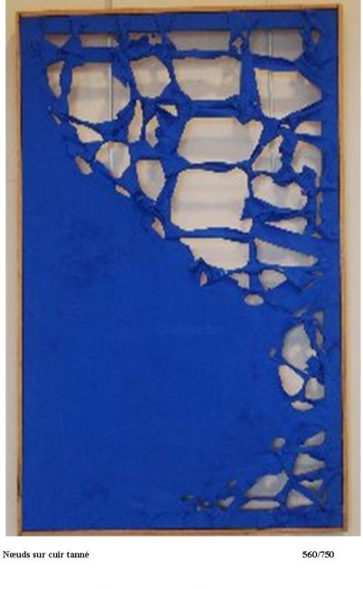 Peinture intitulée "noeuds en bleu" par Abderrahmane Khyar, Œuvre d'art originale