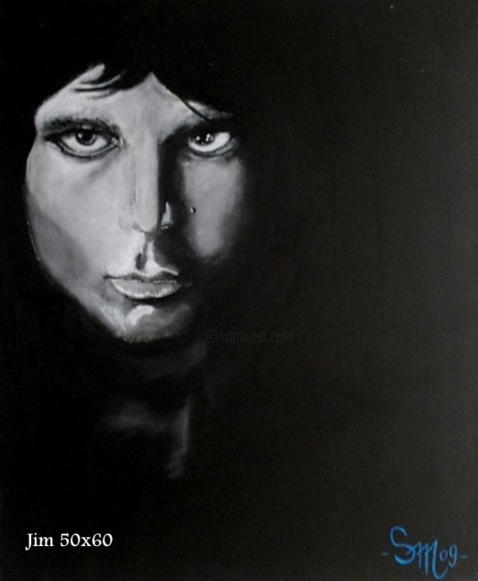 Ζωγραφική με τίτλο "Jim Morrison" από Smconcept, Αυθεντικά έργα τέχνης, Λάδι