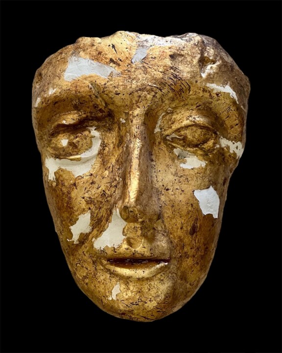 Γλυπτική με τίτλο "Ancient Mask" από Cristina Smeraglia (Khristyn), Αυθεντικά έργα τέχνης, Πηλός