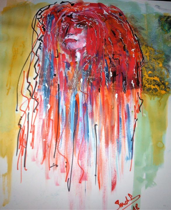 Pintura titulada "Born in paint." por Benny Smet, Obra de arte original