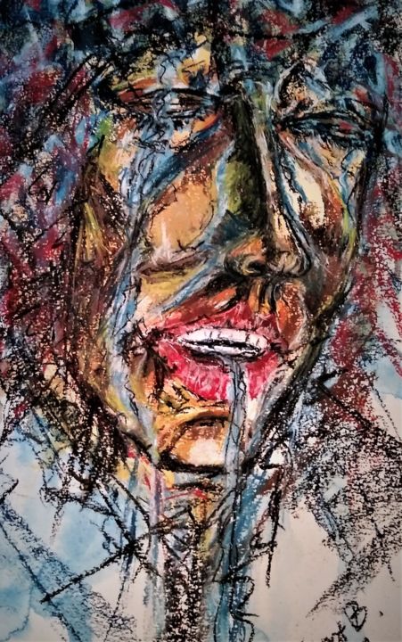 Painting titled "Out of control...to…" by Benny Smet, Original Artwork, Watercolor